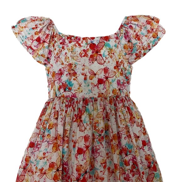 Pastourelle NYC Girls Toddler Butterfly Print Double Lined Fit Flare Dress 6 - Picture 3 of 7